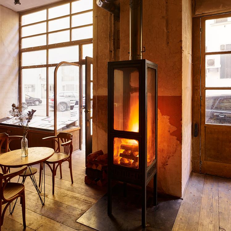 Kaminofen Pyrarium im Spitzer / Odeontheater